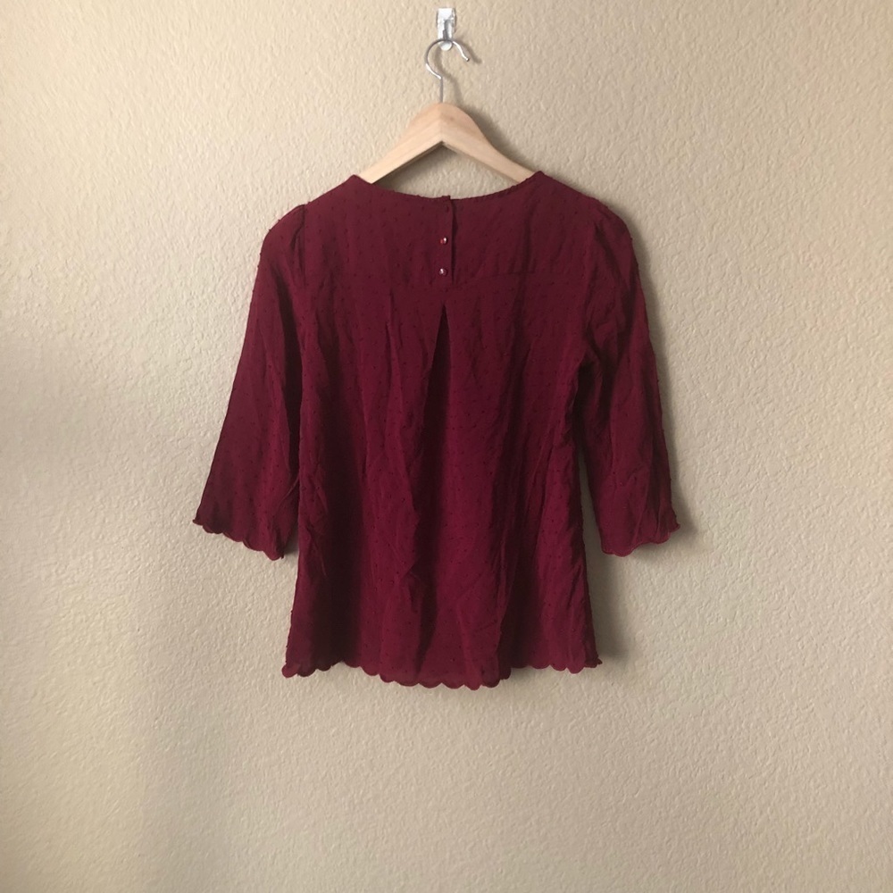 Anthropologie Maeve scallop Hem Swiss dot top - Picture 4 of 8